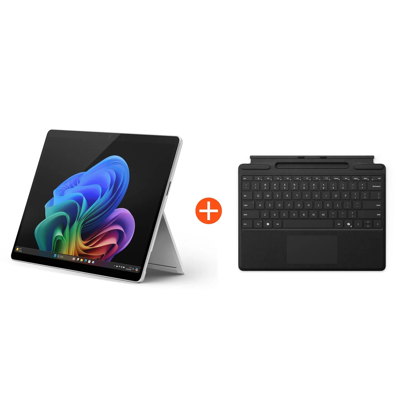 Microsoft Surface Pro (11. Edition) 13" OLED 2in1 Platin Snapdragon® X Elite 16GB RAM 1TB SSD Win11 ZIA-00004 inkl. Schwarzes Keyboard SL