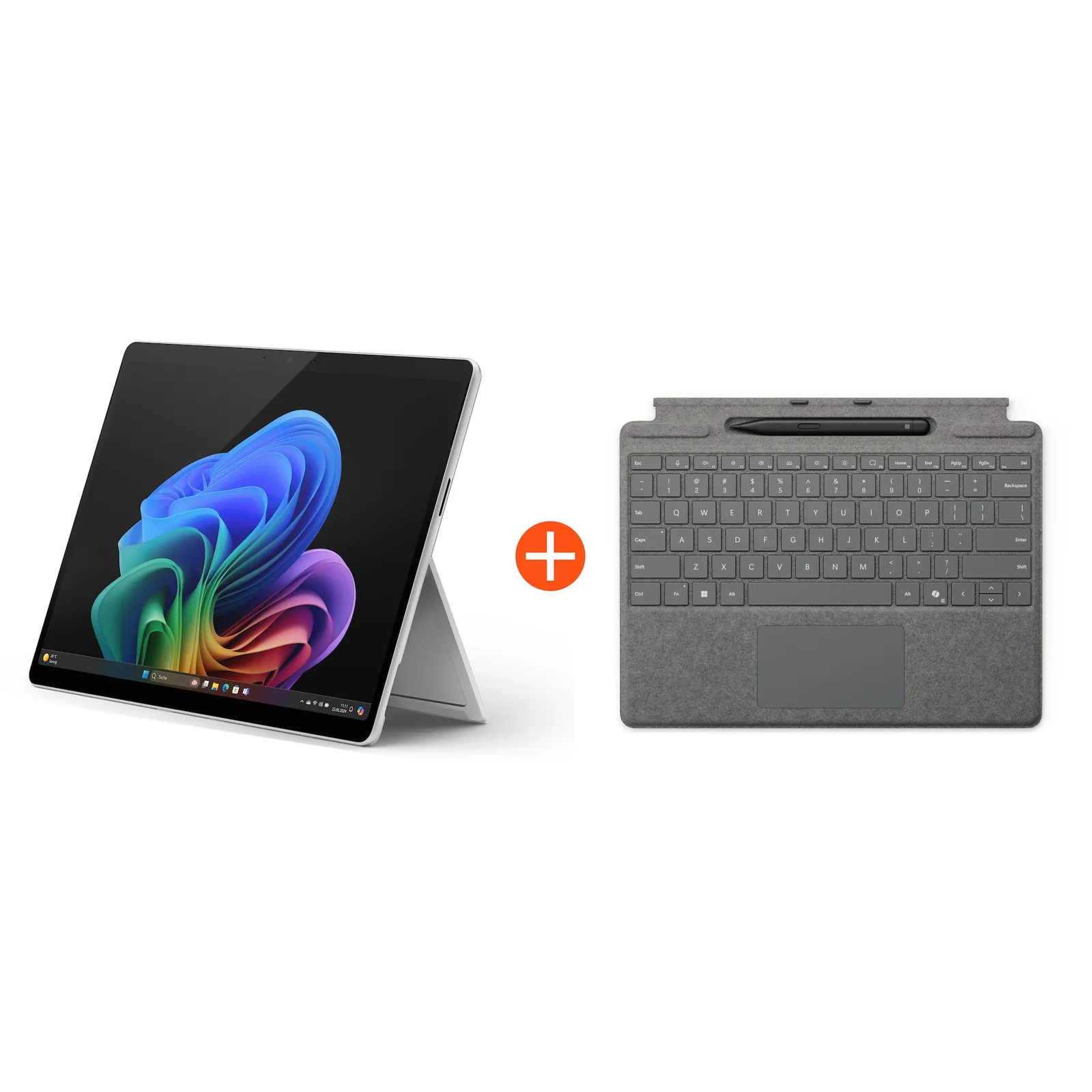 Microsoft Surface Pro (11. Edition) 13" OLED 2in1 Platin Snapdragon® X Elite 16GB RAM 1TB SSD Win11 ZIA-00004 inkl. Platin Keyboard Pen