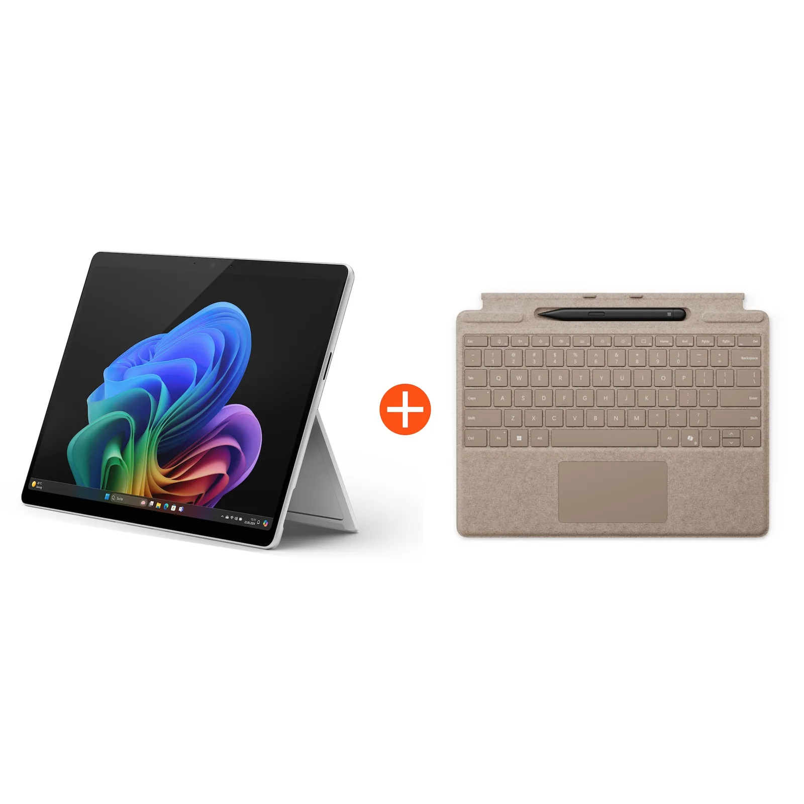 Microsoft Surface Pro (11. Edition) 13" OLED 2in1 Platin Snapdragon® X Elite 16GB RAM 1TB SSD Win11 ZIA-00004 inkl. Sand Keyboard Pen
