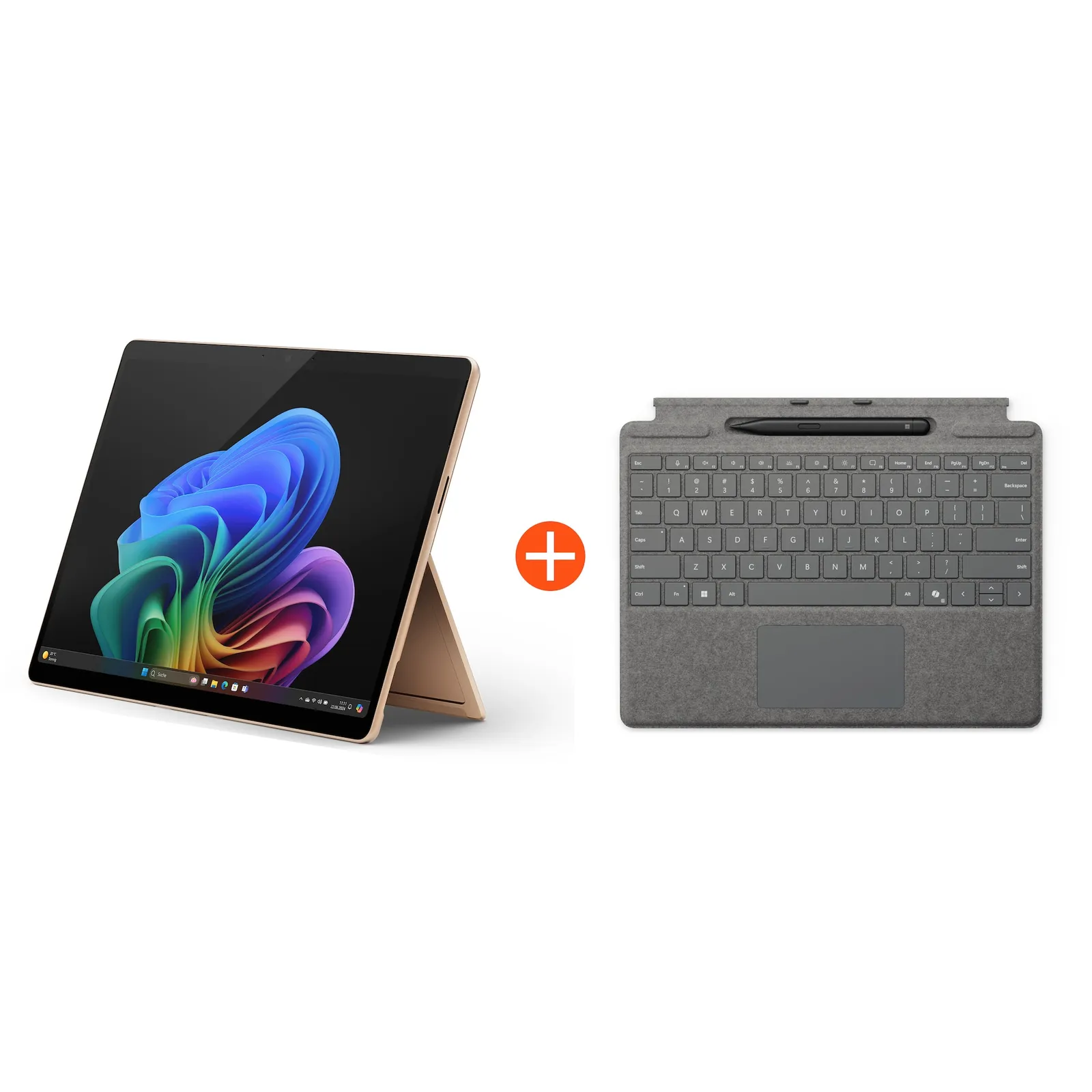 Microsoft Surface Pro (11. Edition) 13" OLED 2in1 Sand Snapdragon® X Elite 16GB RAM 1TB SSD Win11 ZIB-00043 inkl. Platin Keyboard Pen