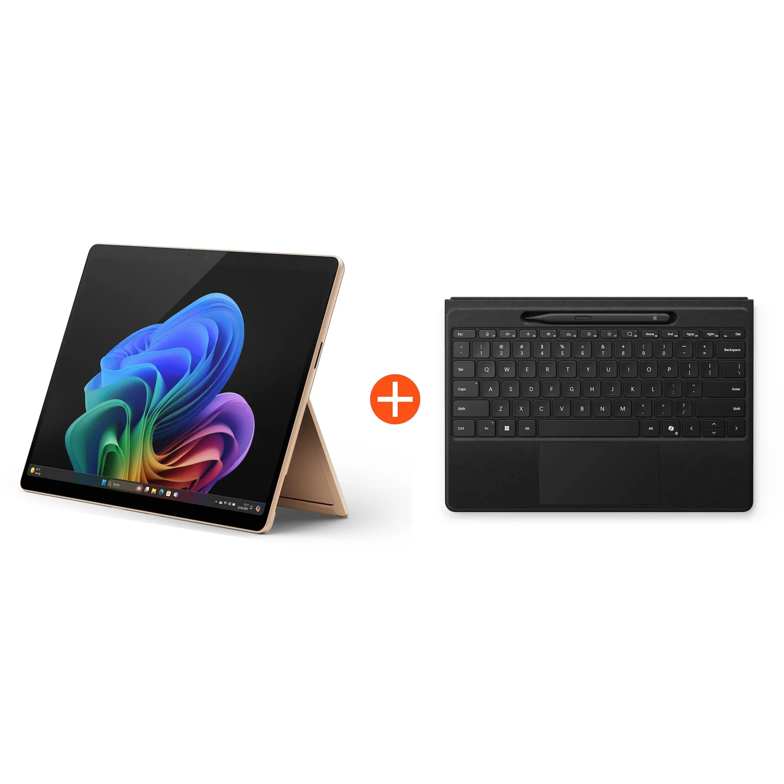 Microsoft Surface Pro (11. Edition) 13" OLED 2in1 Sand Snapdragon® X Elite 16GB RAM 1TB SSD Win11 ZIB-00043 inkl. Black Flex Keyboard Pen