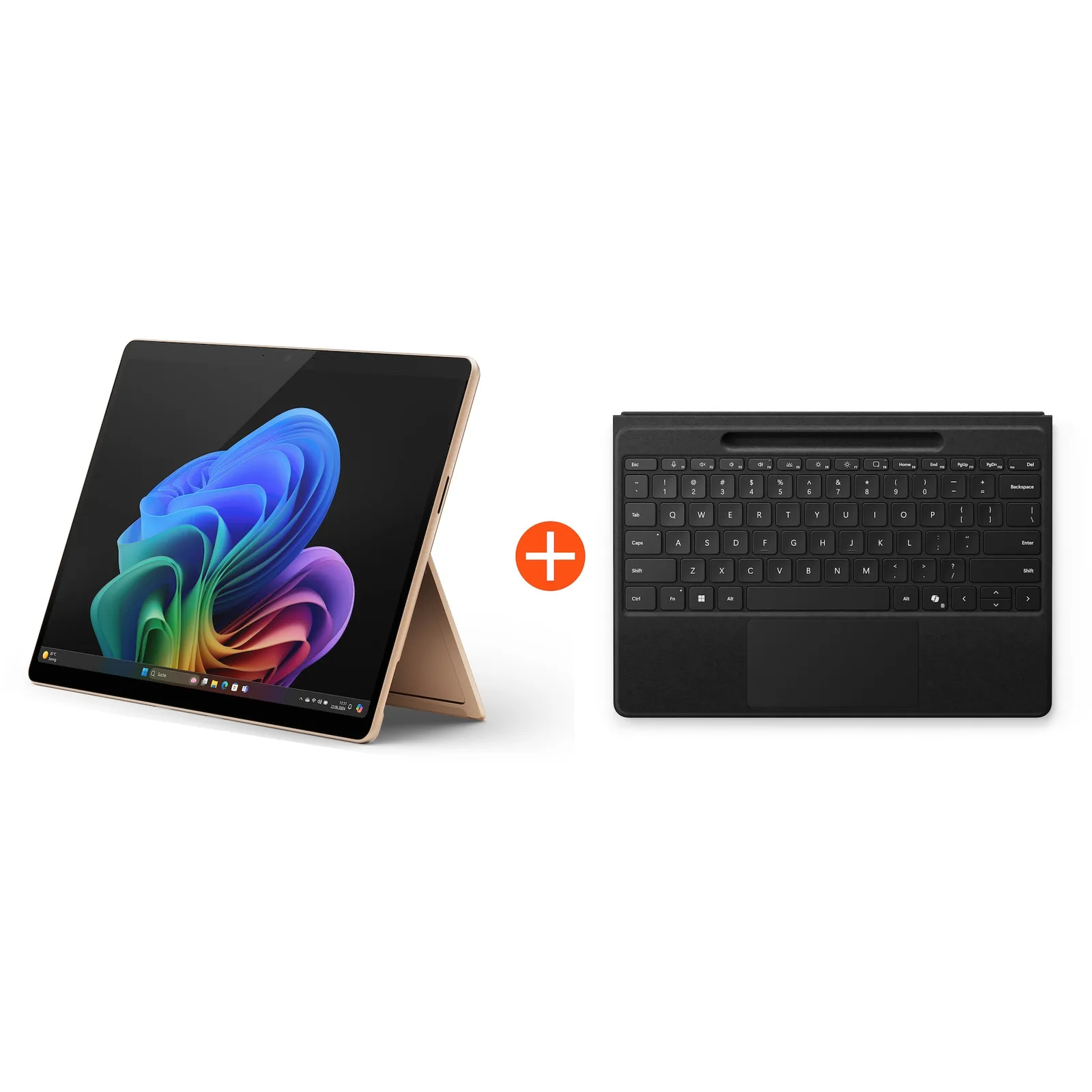 Microsoft Surface Pro (11. Edition) Copilot+ PC 13" OLED 2in1 Dune Snapdragon® X Elite 16GB/1TB SSD Win11 EP2-08389 ohne Netzteil inkl. MS Surface Pro Flex Keyboard schwarz