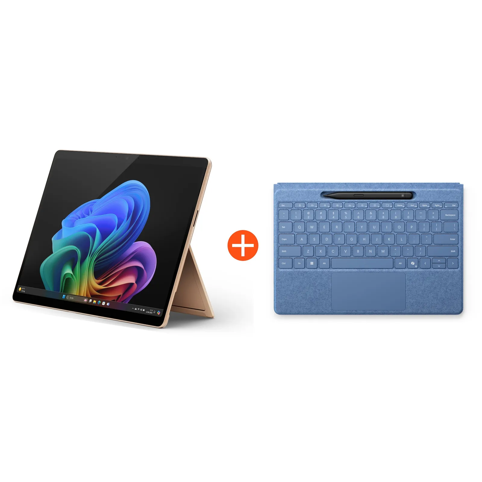 Microsoft Surface Pro (11. Edition) Copilot+ PC 13" OLED 2in1 Dune Snapdragon® X Elite 16GB/1TB SSD Win11 EP2-08389 ohne Netzteil inkl. MS Surface Pro Flex Keyboard +Slim Pen saphir