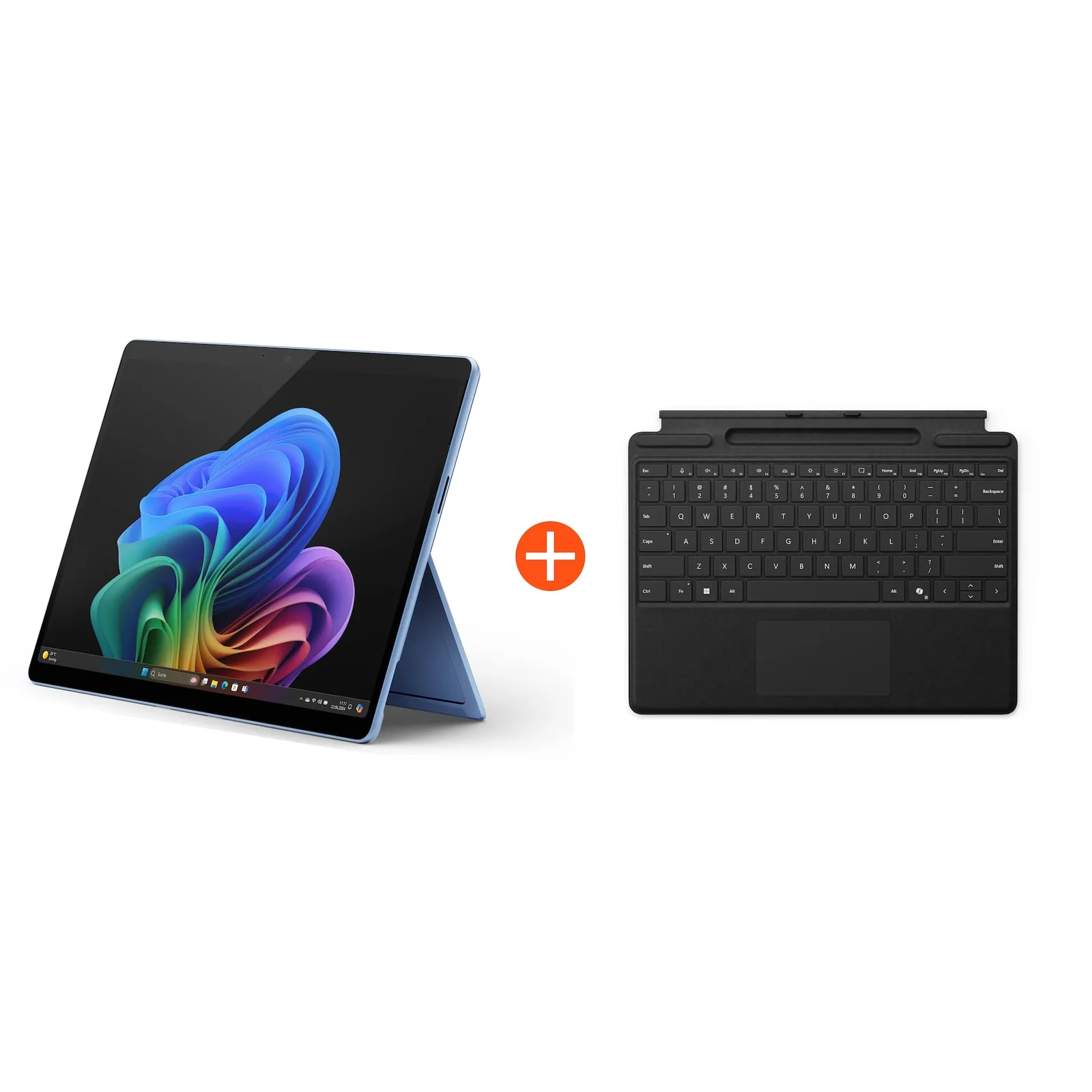 Microsoft Surface Pro (11. Edition) Copilot+ PC 13" OLED 2in1 Saphir Snapdragon® X Elite 16GB/1TB SSD Win11 EP2-08390 ohne Netzteil inkl. MS Surface Pro Keyboard mit Stiftaufbewahrung schwarz