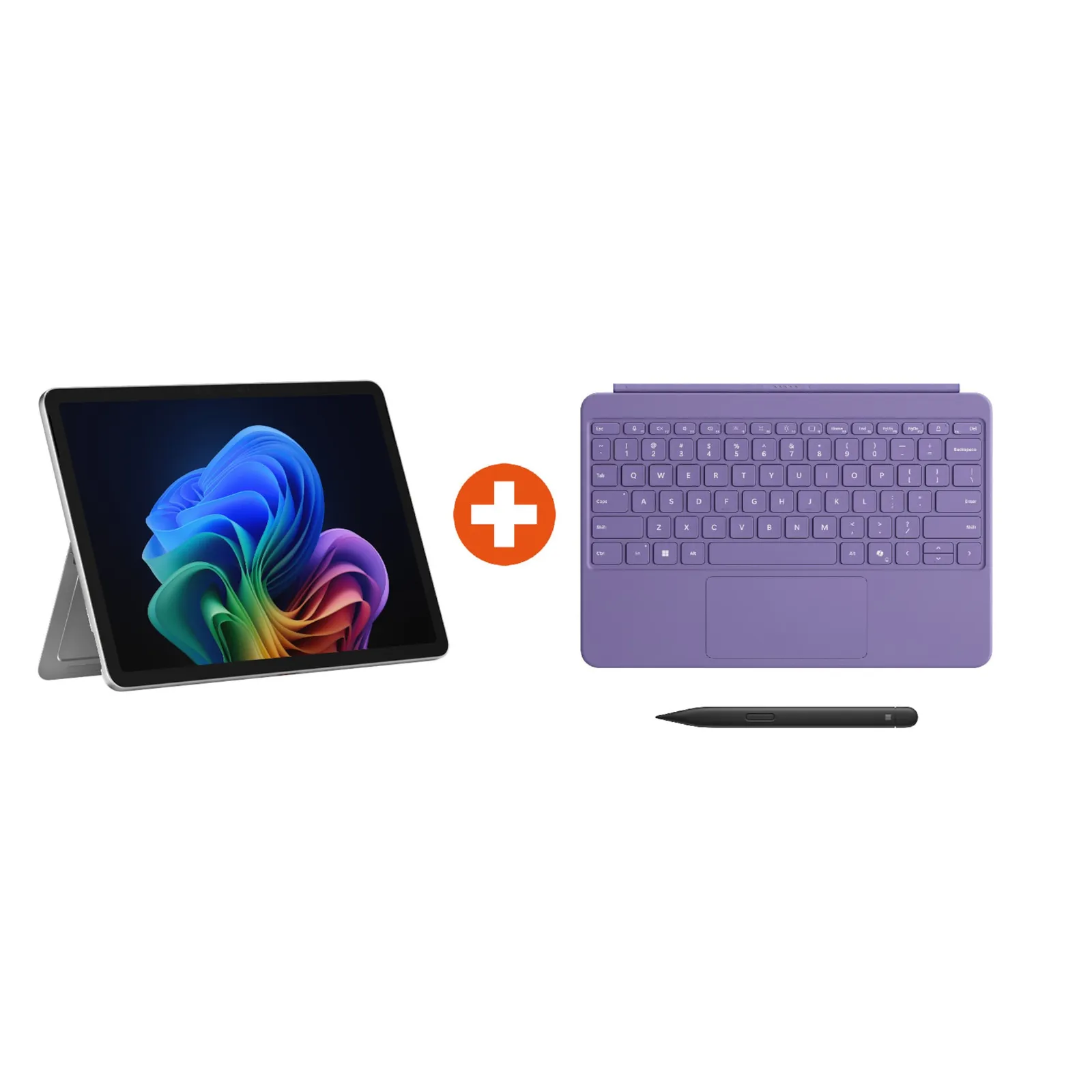 Microsoft Surface Pro Copilot+ PC 12" Snapdragon® X Plus 16GB/512GB UFS PixelSense LCD Platinum Win11 ohne Netzteil inkl. MS Surface Pro Keyboard Violet + Slim Pen