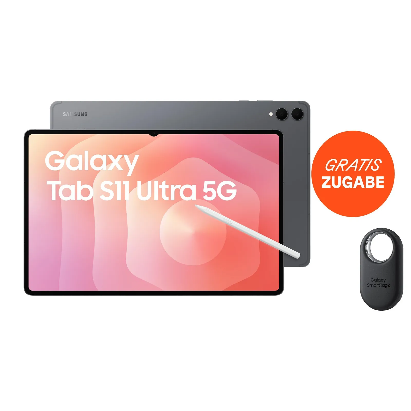 Samsung Galaxy Tab S11 Ultra SM-X936B 5G 256GB gray Android 16 Tablet + SmartTag 2 EI-T5600 schwarz